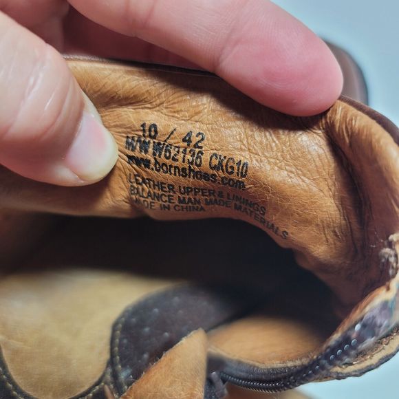 Born Women's Haddon Brown Leather Slip-On Low Ankle Block Heels Booties US 10 - Picture 12 of 13